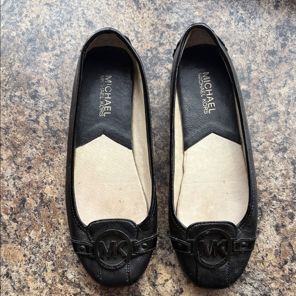 Michael Kors Black Leather Flats - 7
